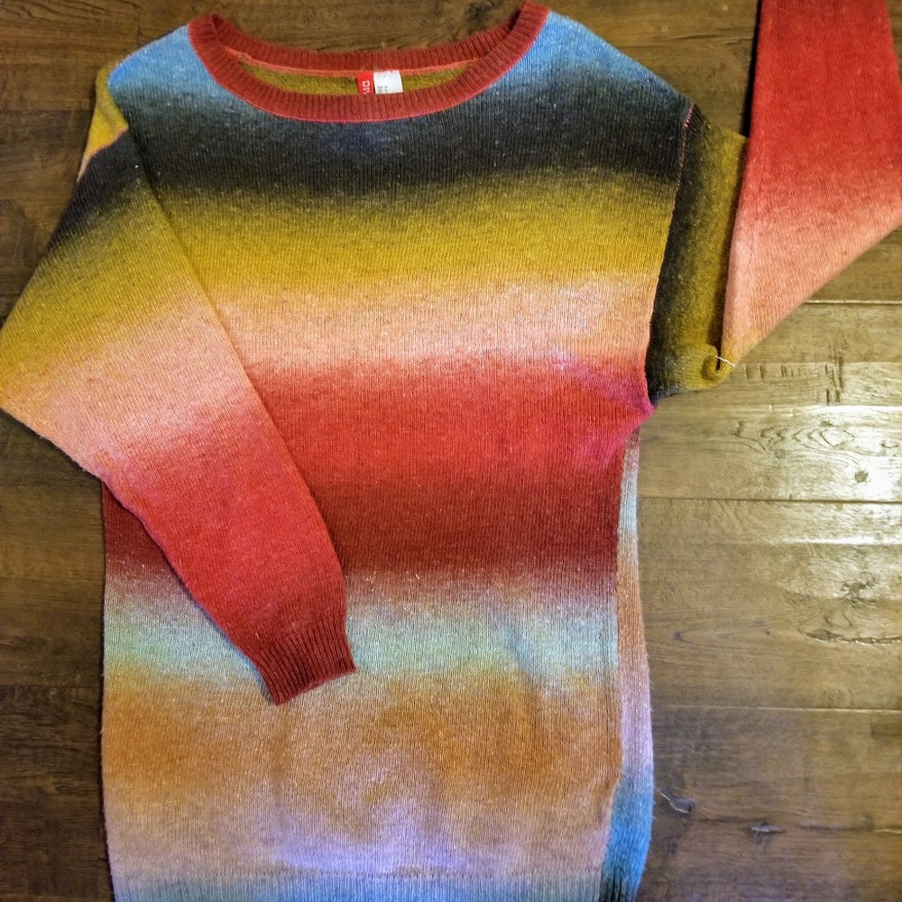 Divided multi color sweater!